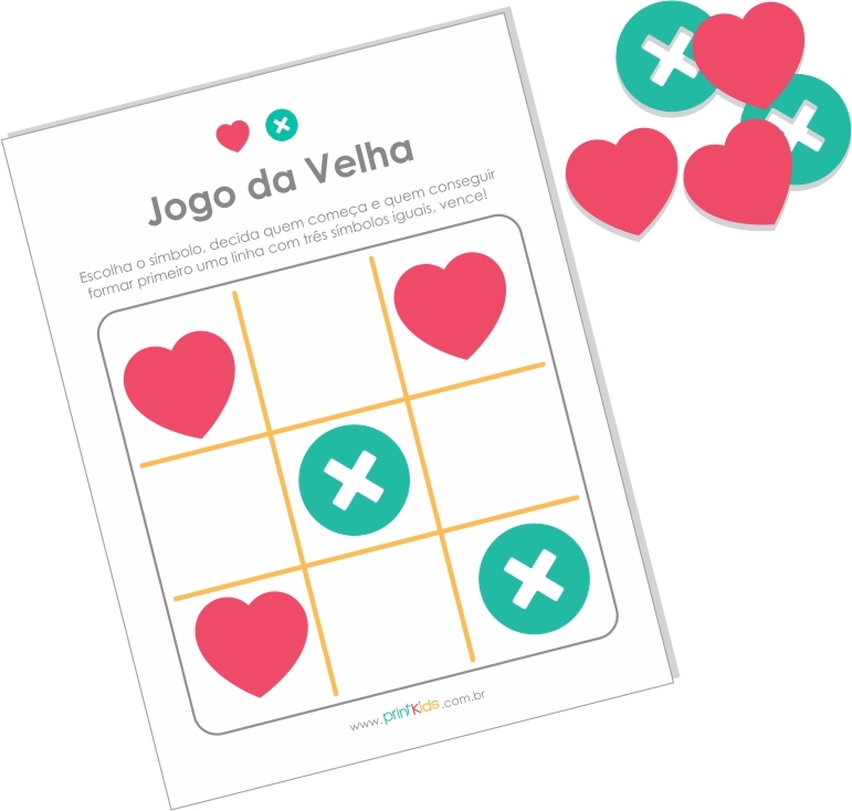 JOGO DA VELHA – Coração – Printkids