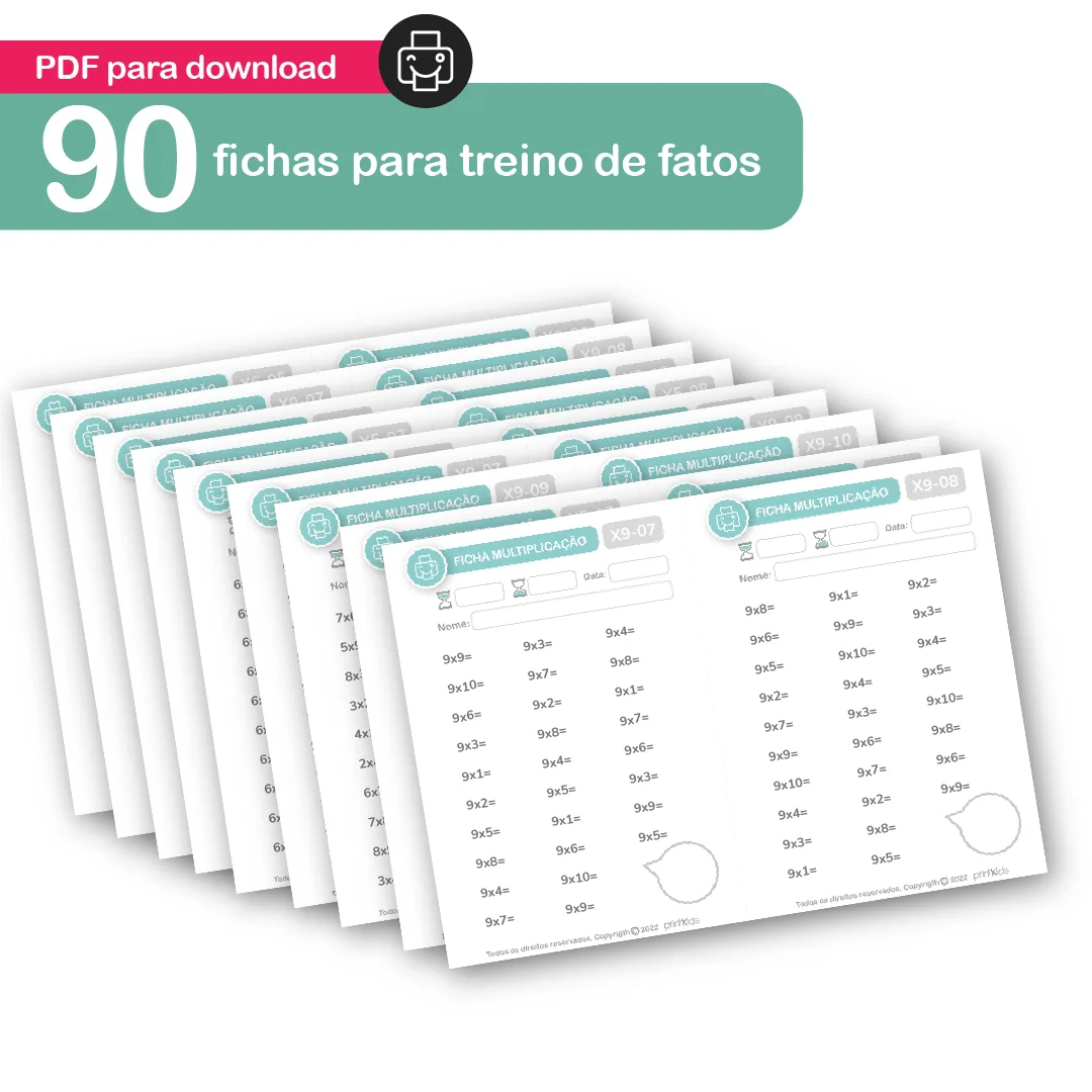 Fichas de multiplicação