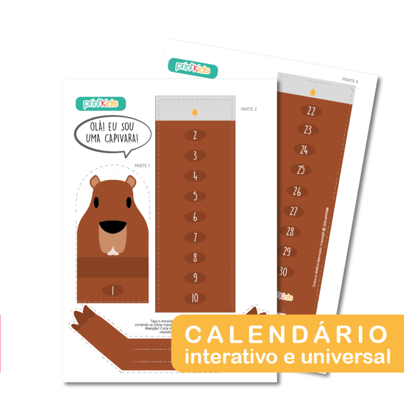 Calendário CAPIVARA - UNIVERSAL