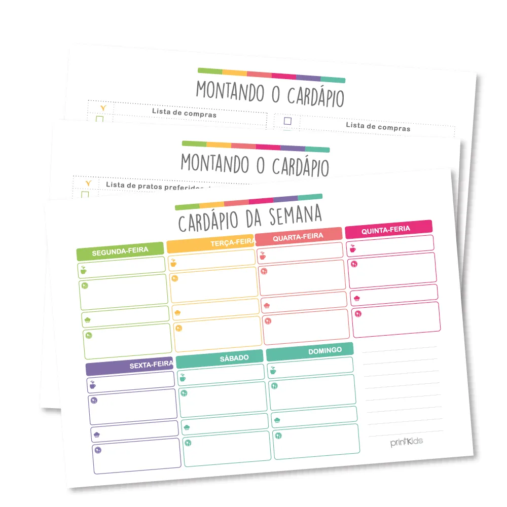 CARDÁPIO SEMANAL COLORS
