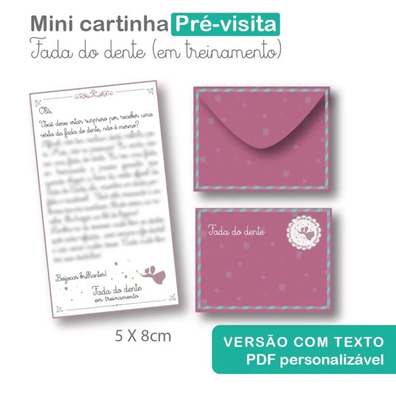 Carta pré-visita da Fada do Dente - Personalizável