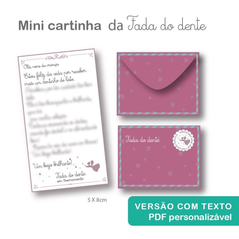 Carta da Fada do Dente - Personalizável