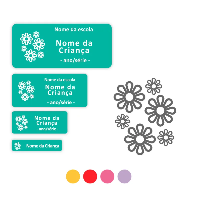 ETIQUETAS ESCOLARES - FLOR - Imagem 5
