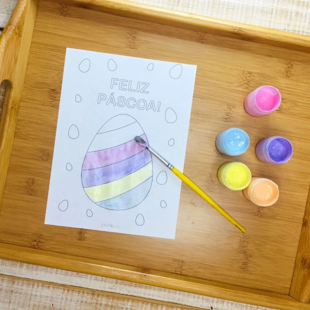 Ovo Feliz Páscoa - colorir - Imagem 2