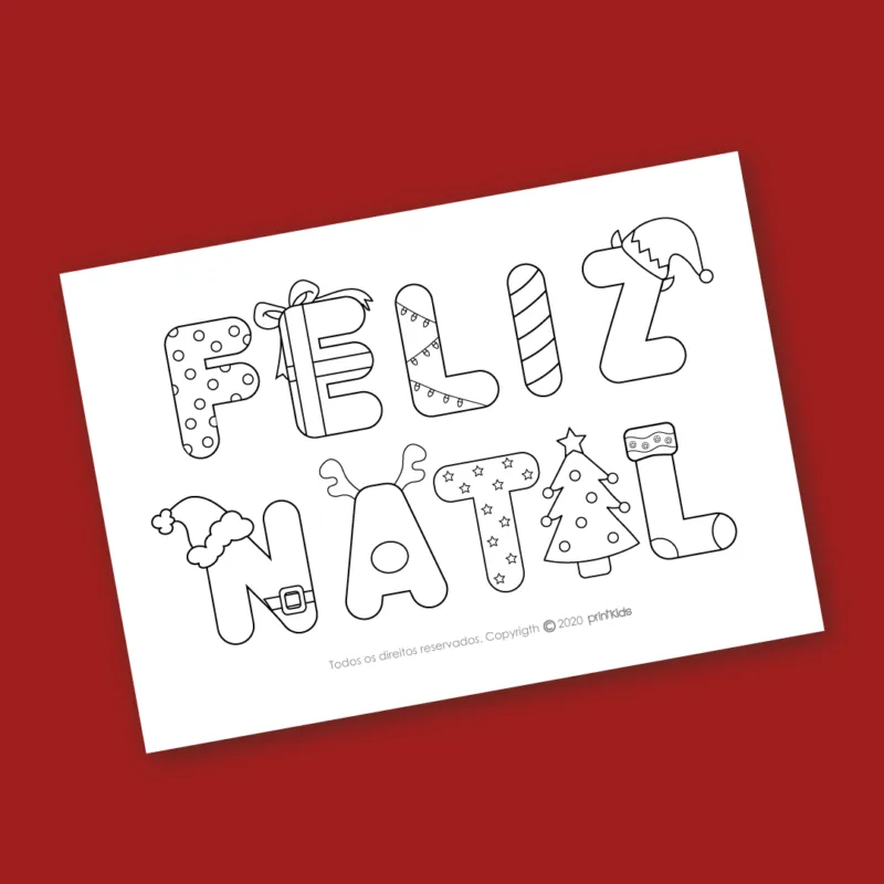 Feliz Natal - colorir