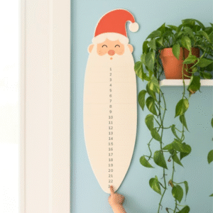 Criança com o dedinho sobre um calendario de natal